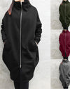 Loose Long Sleeve Zipper Hooded Oversized Windbreaker - Fashion Damsel