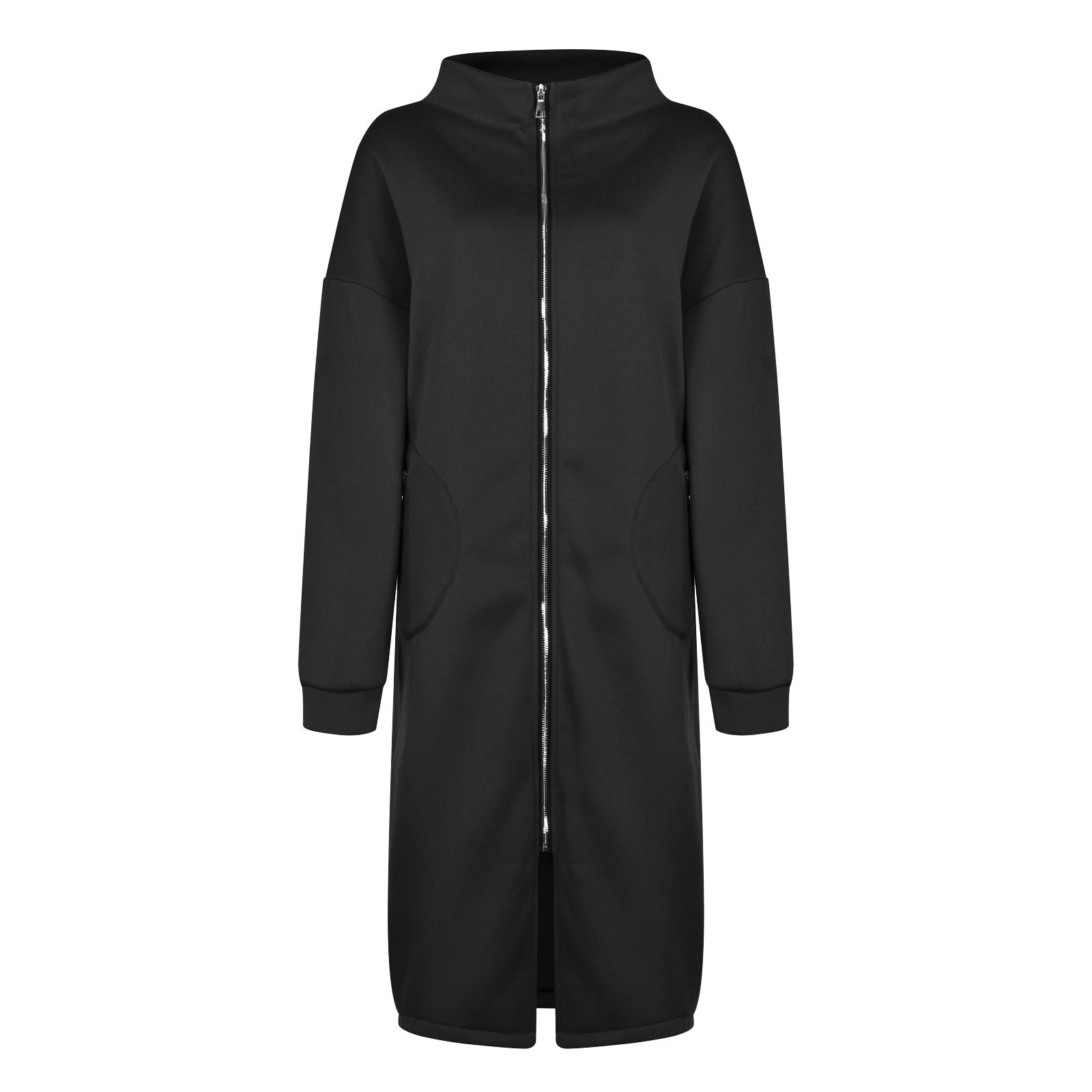 Loose Long Sleeve Zipper Hooded Oversized Windbreaker - Fashion Damsel