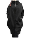 Loose Long Sleeve Zipper Hooded Oversized Windbreaker - Fashion Damsel