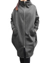 Loose Long Sleeve Zipper Hooded Oversized Windbreaker - Fashion Damsel