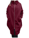 Loose Long Sleeve Zipper Hooded Oversized Windbreaker - Fashion Damsel