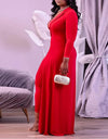 Deep V Neck Jumpsuit Dress for Women - Fashion Damsel