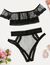 Plus Size Dot Printed Sexy Lingerie Set