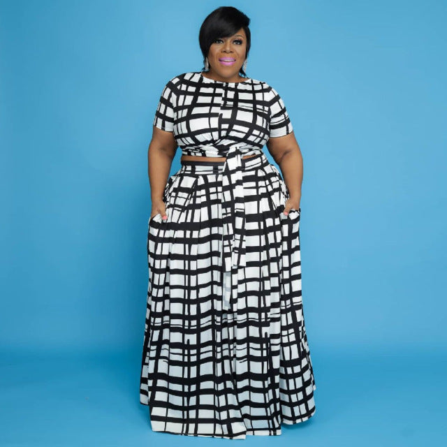 Swing Skirt 2 Piece Suit Plus Size