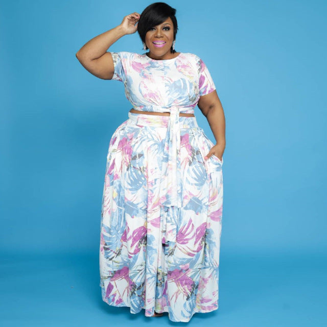 Swing Skirt 2 Piece Suit Plus Size