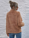 Plush Winter Leopard Print Long Sleeve O-neck Sweatshirt - Fashion Damsel