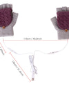 Winter Women's Half Finger Knitted  USB Heated Gloves