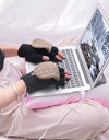 Winter Women's Half Finger Knitted  USB Heated Gloves