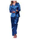 Pajamas Silk Satin Sleepwear Long Sleeve Top And Trouser - Fashion Damsel