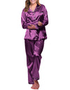 Pajamas Silk Satin Sleepwear Long Sleeve Top And Trouser - Fashion Damsel