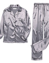 Pajamas Silk Satin Sleepwear Long Sleeve Top And Trouser - Fashion Damsel