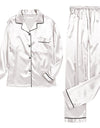 Pajamas Silk Satin Sleepwear Long Sleeve Top And Trouser - Fashion Damsel