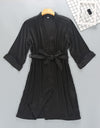 2 Pieces Kimono Bathrobe Nightdress Set With Lace Satin Sleepwear - Fashion Damsel