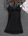 2 Pieces Kimono Bathrobe Nightdress Set With Lace Satin Sleepwear - Fashion Damsel