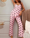 Heart Print Pajama Set Sleepwear - Fashion Damsel