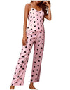 Heart Print Pajama Set Sleepwear - Fashion Damsel