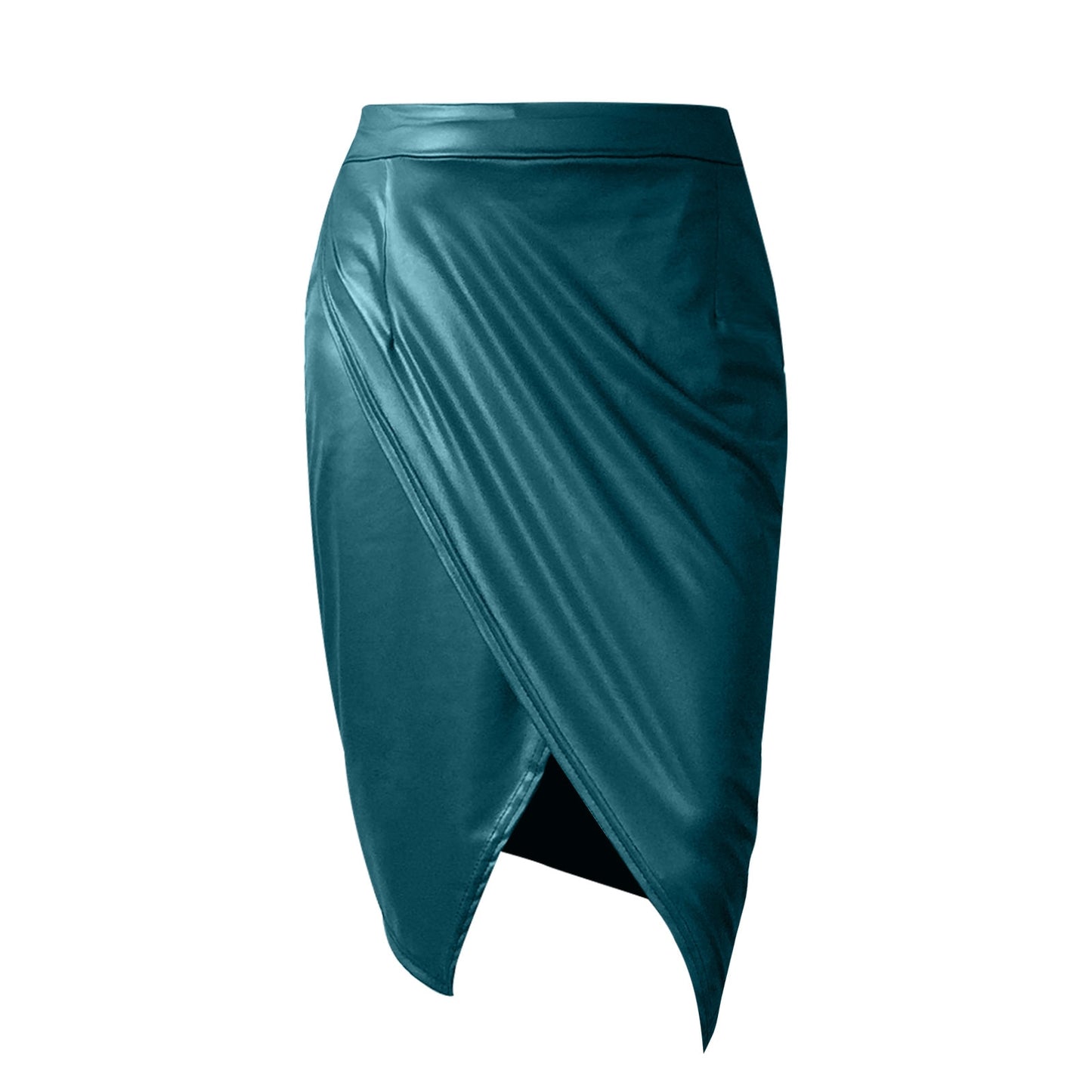 High Waist Faux Leather Pleated Skirt - Fashion Damsel