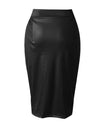 High Waist Faux Leather Pleated Skirt - Fashion Damsel