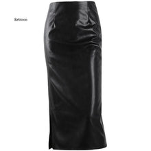 Load image into Gallery viewer, Autumn High waist long leather skirt - Fashion Damsel
