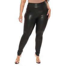 Load image into Gallery viewer, Average/Plus Size Casual Pencil Slim Fit Pleated High Waist Faux Leather Pants - Fashion Damsel
