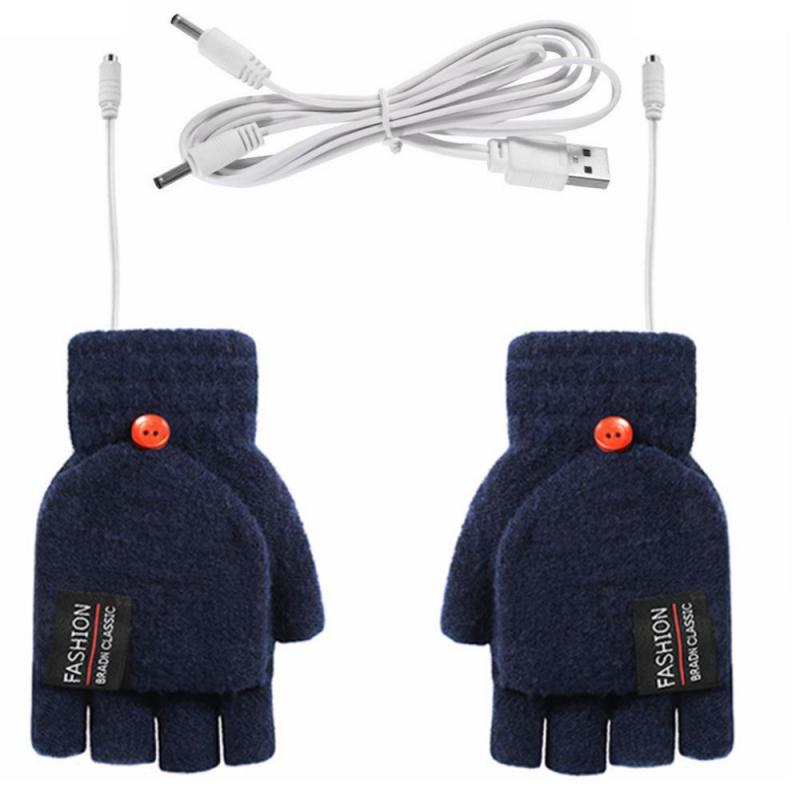 Waterproof USB Electric Double-Sided Heating Glove Mittens With Adjustable Temperature