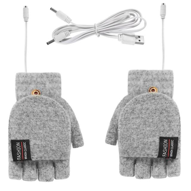 Waterproof USB Electric Double-Sided Heating Glove Mittens With Adjustable Temperature