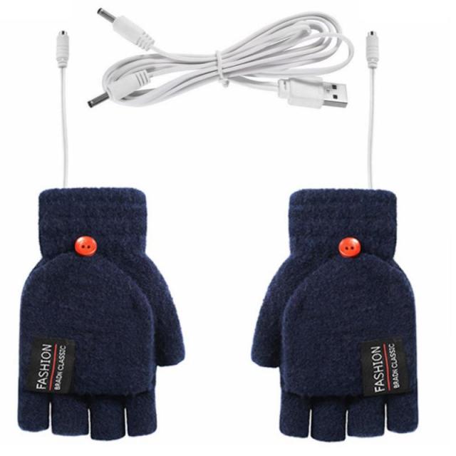 Waterproof USB Electric Double-Sided Heating Glove Mittens With Adjustable Temperature