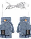 Waterproof USB Electric Double-Sided Heating Glove Mittens With Adjustable Temperature