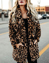 S, M, L, XL, XXL Leopard Faux-fur Long Sleeve Waistcoat Hoodie - Fashion Damsel