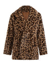 S, M, L, XL, XXL Leopard Faux-fur Long Sleeve Waistcoat Hoodie - Fashion Damsel