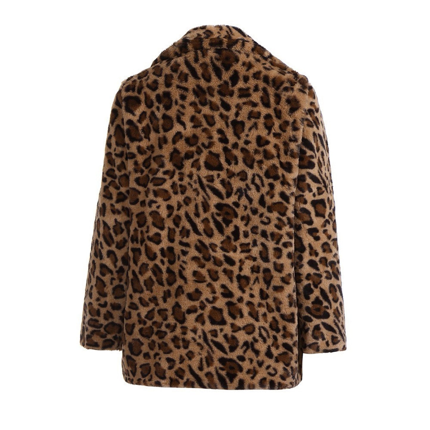 S, M, L, XL, XXL Leopard Faux-fur Long Sleeve Waistcoat Hoodie - Fashion Damsel
