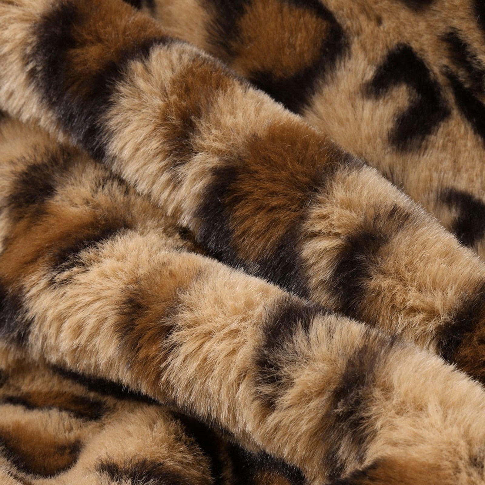 S, M, L, XL, XXL Leopard Faux-fur Long Sleeve Waistcoat Hoodie - Fashion Damsel