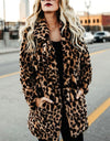 S, M, L, XL, XXL Leopard Faux-fur Long Sleeve Waistcoat Hoodie - Fashion Damsel
