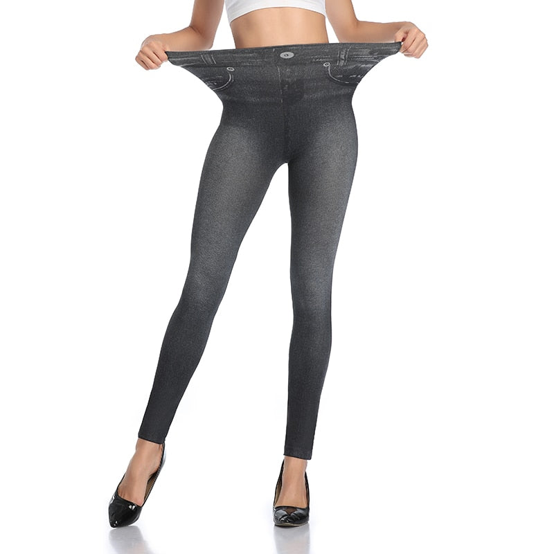 Waist Trimming Push Up Elastic Jeggings Denim Pants - Fashion Damsel