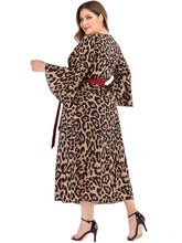 Load image into Gallery viewer, Casual Plus Size Full Sleeve Maxi Stylish Leopard Printed Dress - Fashion Damsel
