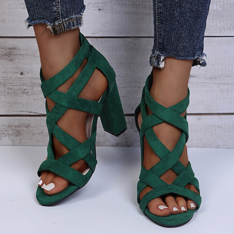 Zipper Open Toe Pump Sandals