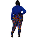 L-5XL Plus Size Two Piece Full Sleeve T-Shirt And Printed Pants Set
