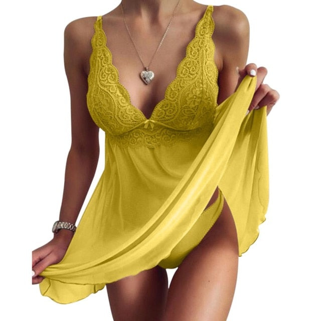 S-5XL Sexy Lingerie Dress With Spaghetti Strap