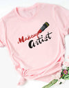 Sexy Red Lipsticks Make Up Artist Letters Print T shirt