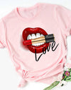 Sexy Red Lipsticks Make Up Artist Letters Print T shirt