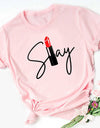 Sexy Red Lipsticks Make Up Artist Letters Print T shirt