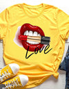 Sexy Red Lipsticks Make Up Artist Letters Print T shirt