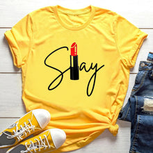 Load image into Gallery viewer, Sexy Red Lipsticks Make Up Artist Letters Print T shirt
