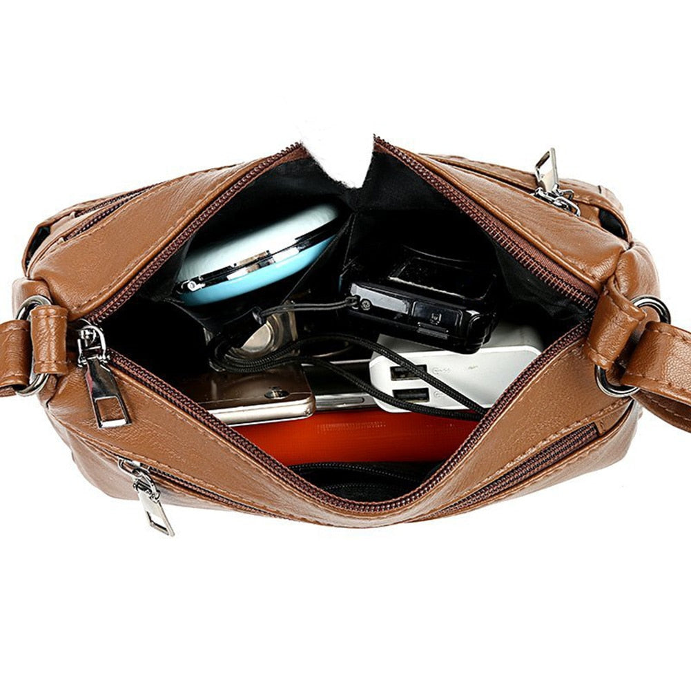 Multi-pocket Zipper Cross body Daily Handbag - Fashion Damsel