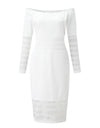 Off-Shoulder Backless Elegant Mesh Maxi Dress