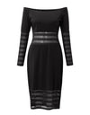 Off-Shoulder Backless Elegant Mesh Maxi Dress