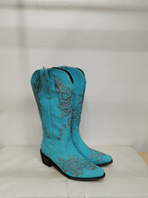 Load image into Gallery viewer, Knee-high High Tube Middle Heel Ladies Cowboy Boots - Fashion Damsel
