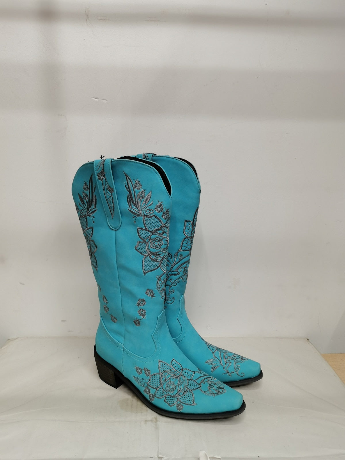 Knee-high High Tube Middle Heel Ladies Cowboy Boots - Fashion Damsel