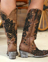 Knee-high High Tube Middle Heel Ladies Cowboy Boots - Fashion Damsel
