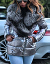 Down Jacket Fur Collar Zipper Winter Coat